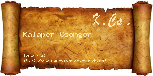 Kalaper Csongor névjegykártya
